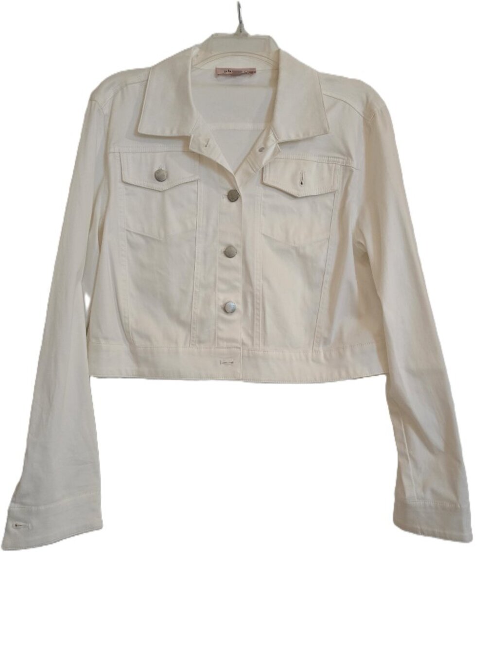 Philosophy Republic Clothing White Cropped Denim Style Trucker Jacket Size L